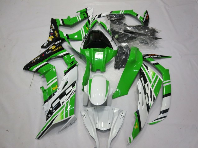 Verde Blanco Negro 1 11-15 ZX10R Carenado Moto Verde Blanco Negro 1 11-15 ZX10R Carenado Moto
