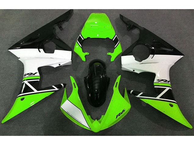 Verde Blanco & Negro 03-04 R6 Carenado Moto Verde Blanco & Negro 03-04 R6 Carenado Moto