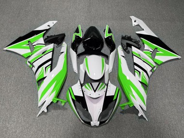 Verde Blanco & Negro Zag 09-12 ZX6R Carenado Moto