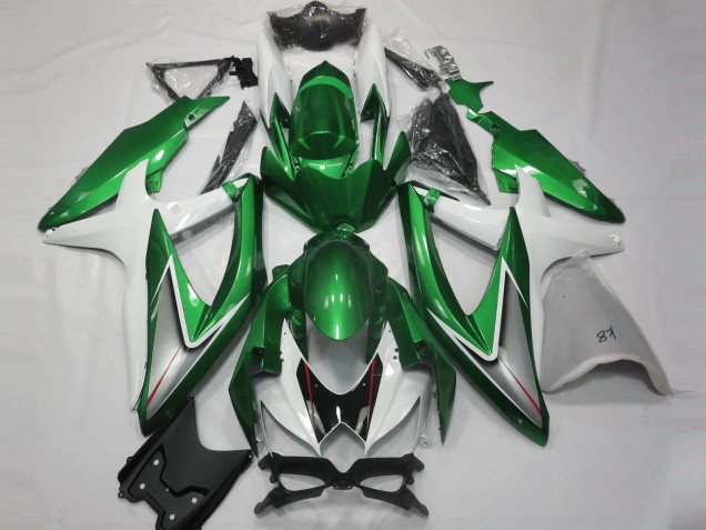 Verde Brillante & Blanco 08-10 GSXR 600-750 Carenado Moto Verde Brillante & Blanco 08-10 GSXR 600-750 Carenado Moto