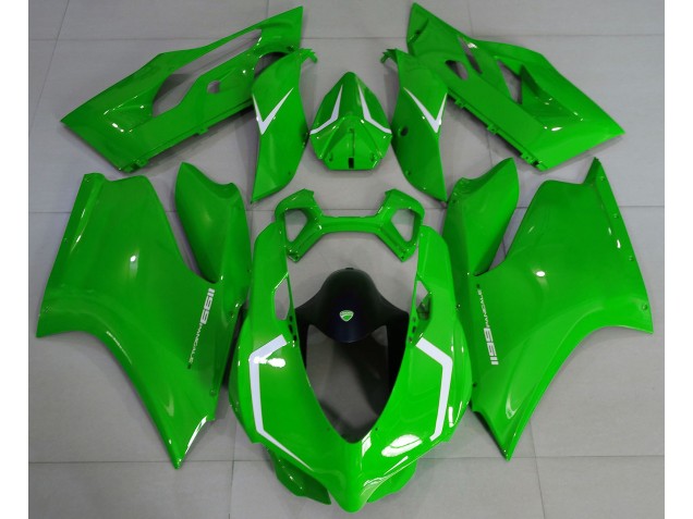 Verde Brillante & Blanco 11-14 Ducati 1199 Carenado Moto Verde Brillante & Blanco 11-14 Ducati 1199 Carenado Moto