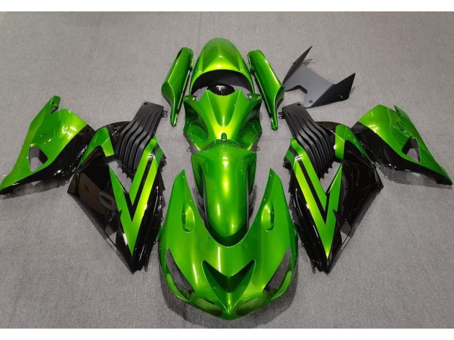 Verde Brillante & Negro 06-11 ZX14R Carenado Moto Verde Brillante & Negro 06-11 ZX14R Carenado Moto