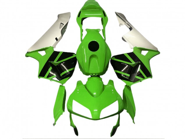 Verde Brillante & Plateado Mate 03-04 CBR600RR Carenado Moto Verde Brillante & Plateado Mate 03-04 CBR600RR Carenado Moto