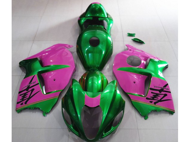 Verde Brillante & Rosa 97-07 GSXR 1300 Carenado Moto Verde Brillante & Rosa 97-07 GSXR 1300 Carenado Moto