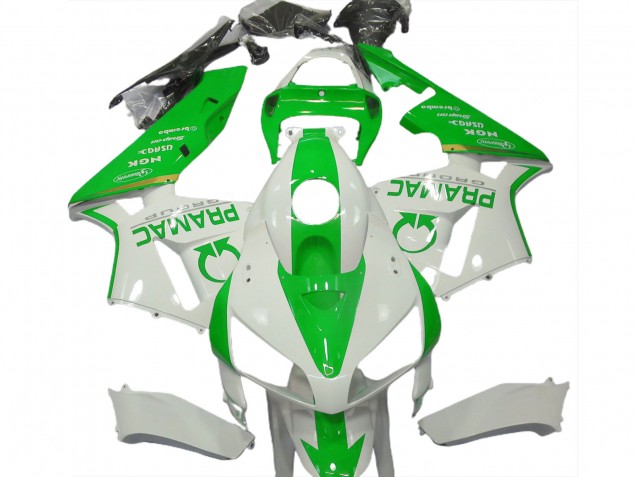 Verde Claro & Blanco Pramac 05-06 CBR600RR Carenado Moto Verde Claro & Blanco Pramac 05-06 CBR600RR Carenado Moto