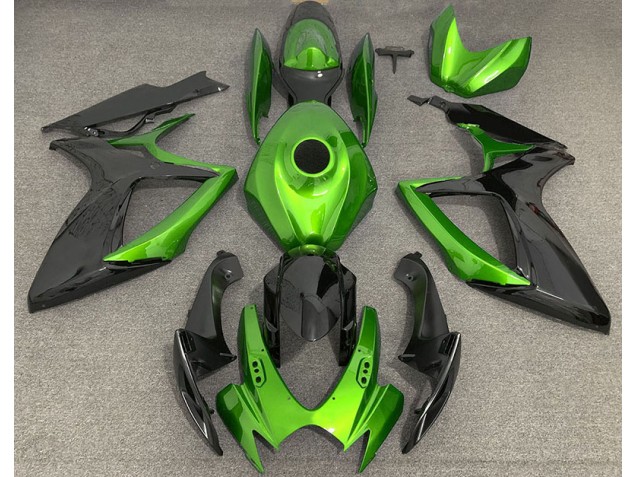 Verde Claro & Negro 06-07 GSXR 600-750 Carenado Moto Verde Claro & Negro 06-07 GSXR 600-750 Carenado Moto