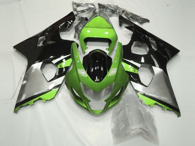 Verde Claro Plateado & Negro 04-05 GSXR 600-750 Carenado Moto Verde Claro Plateado & Negro 04-05 GSXR 600-750 Carenado Moto