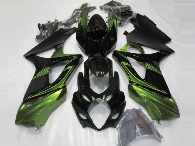 Verde Eléctrico & Negro Brillante 07-08 GSXR 1000 Carenado Moto Verde Eléctrico & Negro Brillante 07-08 GSXR 1000 Carenado Moto