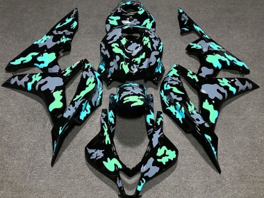 Verde & Gris Camuflaje 07-08 CBR600RR Carenado Moto