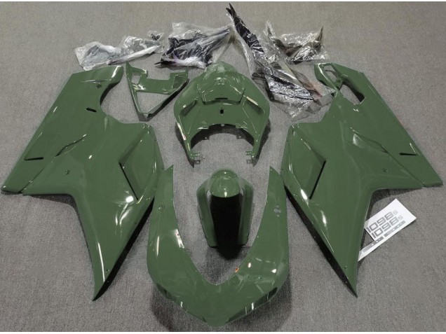 Verde Militar Brillante 07-14 Ducati 848 1098 1198 Carenado Moto Verde Militar Brillante 07-14 Ducati 848 1098 1198 Carenado Moto
