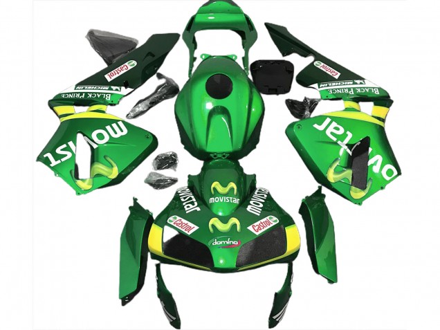 Verde Movistar 03-04 CBR600RR Carenado Moto Verde Movistar 03-04 CBR600RR Carenado Moto