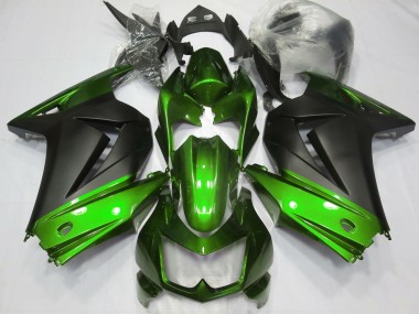 Verde & Negro Mate 08-12 Ninja 250 Carenado Moto