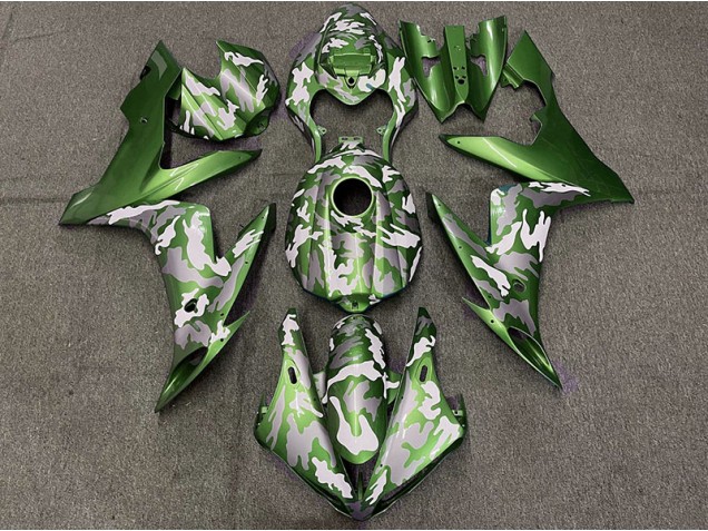 Verde Oscuro Camuflaje 04-06 R1 Carenado Moto Verde Oscuro Camuflaje 04-06 R1 Carenado Moto