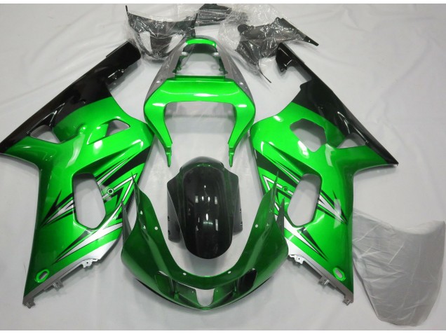 Verde & Plata 01-03 GSXR 600-750 Carenado Moto Verde & Plata 01-03 GSXR 600-750 Carenado Moto