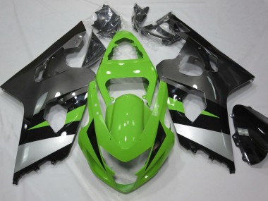 Verde & Plata 04-05 GSXR 600-750 Carenado Moto