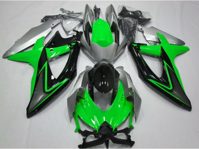 Verde & Plata 08-10 GSXR 600-750 Carenado Moto Verde & Plata 08-10 GSXR 600-750 Carenado Moto