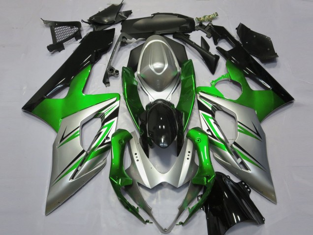 Verde Plata & Negro 05-06 GSXR 1000 Carenado Moto Verde Plata & Negro 05-06 GSXR 1000 Carenado Moto
