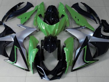 Verde Plata & Negro 09-16 GSXR 1000 Carenado Moto