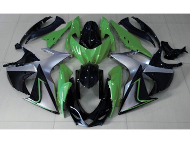 Verde Plata & Negro 09-16 GSXR 1000 Carenado Moto