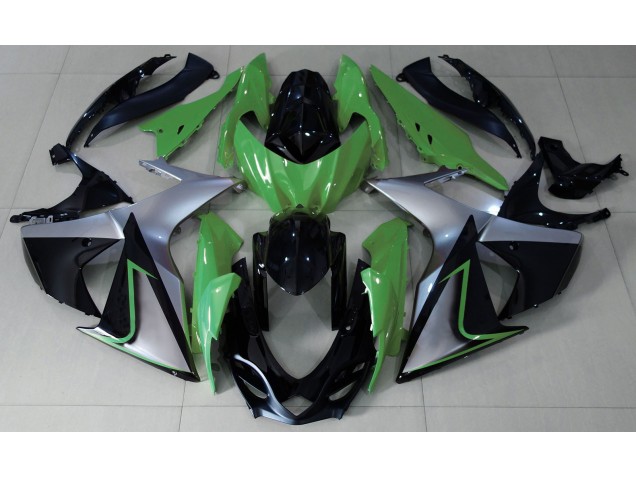 Verde Plata & Negro 09-16 GSXR 1000 Carenado Moto
